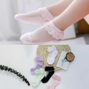 Summer Baby Girls Socks Ultra-Thin Lace Children Cotton Invisible Ankle Socks Soft Solid Princess Socks For Boys Girls 1-12Years