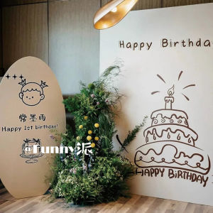 Minimalist Baby First Birthday Decoration Background WallKT Board Photo Prop SceneIns Style Baby Birthday Celebration Decoration