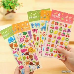 Stiker Timbul Dekoratif 3D Label Kartun Lucu Anak Kreatif DIY Decorative