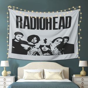 VIKAMA Radiohead Tapestry Black & White Band Members Rock Tapestry Wall Decor for Living Room Bedroom Dorm