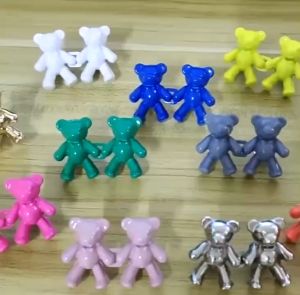 Nút Cài Quần Hình Gấu Đôi Dễ Thương – Thắt Eo Quần Rộng Không Cần May Gắn Nhanh 3s Nhiều Màu Cute