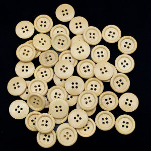 (50Pcs/pack) 2Cm 4-Hole Wooden Button Painted Buttons Clothing Accessories Diy Decoration By Hand Holiday Decorations