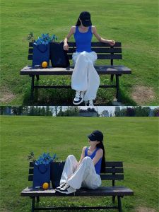 V.C.I | Klein Blue Spaghetti Strap Camisole Tank Top No Sleeve Wearable Innerwear
