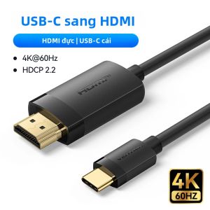 Vention | Bộ Chuyển Đổi Cáp Vention USB C Sang 4K HDMI 2.0 60Hz Cho MacBook Pro iMac iPad Pro Samsung Galaxy Type-C Male Sang HDMI Female