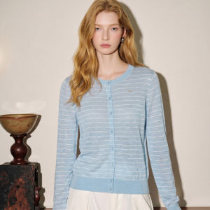 Vintage Stripes Round Neck Versatile Loose Fit Sweater Cardigan