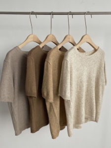 DUOFEIYAN | High-end Round Collar Ice-silk Knit Short Sleeve T-shirt Thin Summer Relaxed Fit
