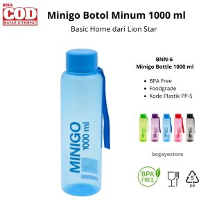 Botol Minum 1 Liter Dewasa | Botol Minum Lion Star 1000 ml | Basic Home Lion Star BNN-6 Minigo Bottle 1000 ml Bebas BPA dan Aman