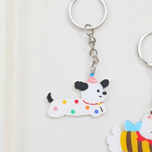 Gantungan Kunci Doggy Panjang Sosis Akrilik UV Print Keychain Acrylic Ganci DCA2862