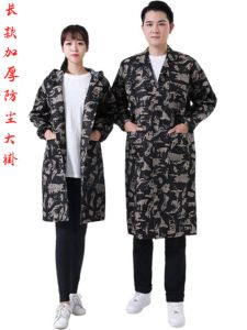 Áo Khoác Dài Màu Xanh Lá Cây Dày Dặn Bảo Hộ Lao Động Cho Nam Và Nữ Làm Việc Trong Nhà Máy Chống Bụi