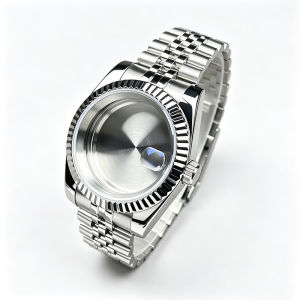 36mm/39mm/41mm Fluted Bezel NH35 Case For 28.5mm dial Replacemet Part Sapphire Glass Stainless Steel Fit Nh35 Nh36 Nh34 Movement