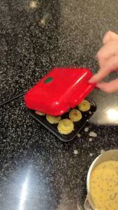 【24h gửi 】Máy tự động Mini Donut,Hai mặt sưởi ấm máy làm bánh mini di động,Máy nướng bánh mì,Bữa sáng cho trẻ em