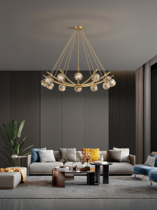 ZHENMEIJU | Bronze Luxe Modern Nordic Crystal Chandelier
