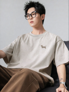 Wood soon | Embroidered Dog Pattern Streetwear Loose T-Shirt