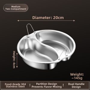 Three-Compartment Steam Tray 304 Stainless Steel Duck And Goose Steam Pan Steamer Dish Rice Cooker Inner Steaming Grid