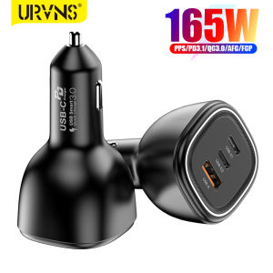 URVNS 165W USB C Car Bộ Chuyển Đổi Sạc Sạc Siêu Nhanh PD3.1 140W/PD3.0 100W PPS45W QC5 + PD35W Cho iPhone 14 13 Pro Max Plus Samsung Galaxy S23/22/21 iPad MacBook Type-c Laptop Pixel