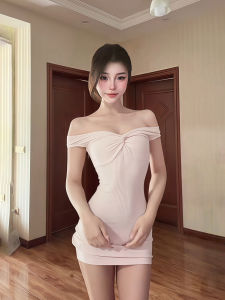 QIANMANZI | Đầm Bút Chì Dáng Ôm Một Vai
