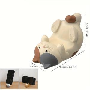 Cat Phone Holder Cute Cartoon Resin Animal Cell Phone Stand Compatible with All Smartphones for Office Home Gifts for Cat Lovers