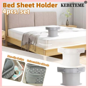 KEBETEME 4Pcs Bed Sheet Clipper Heavy Duty Non-slip Invisible Bed Sheet Holders Fit All Mattress Size Easy Installation Bed Sheet Fixed Clamp for Home Hotel