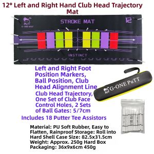 Swing Perfect | Indoor Outdoor Waterproof Soft Rubber Golf Putting Alignment Mat 12 Degree