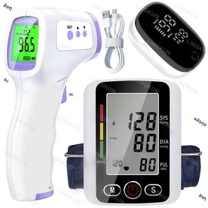 Digital Arm เครื่องวัดความดันโลหิต Cuff ทางการแพทย์ความดันอัตโนมัติ Tonometer Tensiometer Heart Rate Pulse Meter BP Monitor Healthy