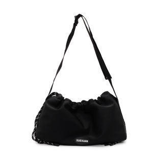 Casual Nylon Dumpling Shaped Shoulder Bag with Rope Knot for Commuting Versatile Leisure Crossbody Bag Simple Japanese Style