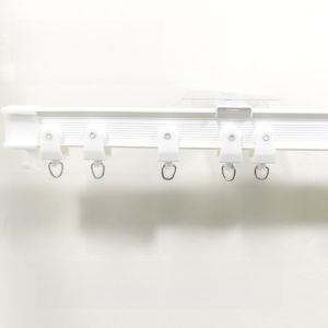 Punch-Free Single Track Curtain Rod Silent Sliding Bath Curtain Track No Drilling Required Top Or Side Mounting Options