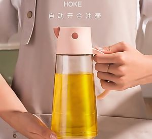 Automatic Glass Opening and Closing Leak-Proof Oil Bottle