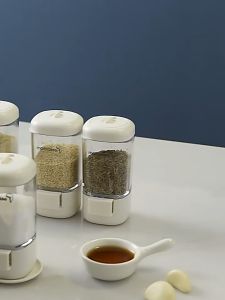 1/2pcs Press-Type Spice Jar Rotate Spice Salt Pepper Container Box 3 Kinds Holes Kitchen Seasoning Shaker Bottles