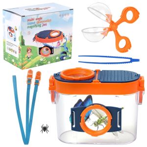 Kids Bug Viewer Outdoor Insect Box Magnifier Observer Kit Insect Catcher Cage Science Nature Exploration Tools Educational Toy