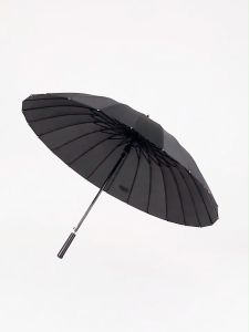 【High-quality】Black 24 Bone automatic Reinforced Umbrella Golf Straight Long Handle Umbrella Large Oversized Windproof Double Rainstorm Business Umbrella Sun Protection luxury double-layer umbrella