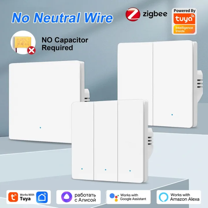 Smart Life ZigBee Push Button Switch 1 2 3 Gang Wall Light Interruptor Switch Tuya APP Voice Remote Control Alexa Google Home