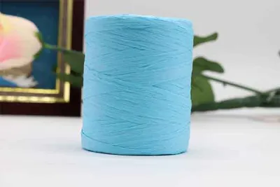 180 M/ม้วนผ้าฝ้าย Raffia เส้นด้ายสําหรับถักมือหมวกฤดูร้อนกระเป๋าถักโครเชต์ DIY Handmade Craft ถักเส้นด้ายด้าย