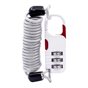 Motorcycle Helmet Lock 3 Digit Combination Anti-Theft Mini Portable Bicycle Lock Hardened Steel Bike Cable Lock for Helmets