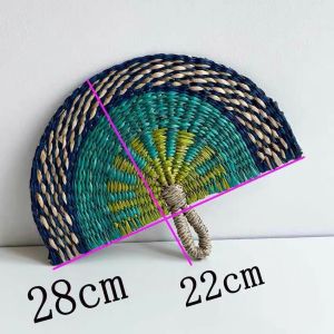 Vietnamese Style Handwoven Fan with African Elements for Daily Use and Wall Decor