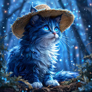 Huacan DIY Diamond Painting Cherry Blossom Pink Long Haired Cat Diamond Embroidery Animal Complete Kit Decorative Paintings