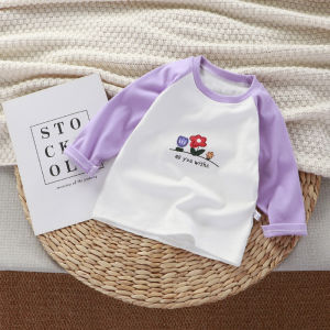 Toddler Children Bottoming T-shirt Long Sleeved Warm Patchwork Color Boy Girls Top Autumn Winter Infant Kids Baby Fall Underwear