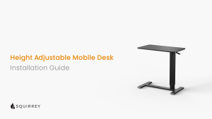 Squirrey Height Adjustable Mobile Desk  71x40cm Tabletop 64-99cm Height 7kg Load  C-Shaped Portable Standing Desk