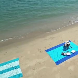 2x2.1m Oversized Waterproof Beach Mat - Fits 4-6 Adults Folding Camping Mattress & Portable Picnic Blanket”