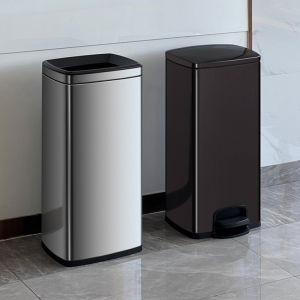 QIAOLESEN | Large Capacity Stainless Steel Waste Bin 50L