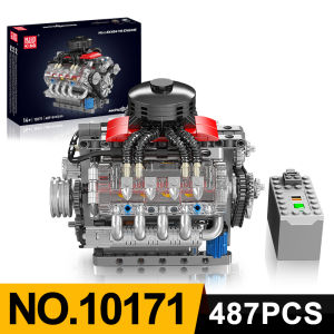 Mould King 10171 V8 Engine LSX454 Building Blocks Sets 8-Cylinder Car Building Engineering Toys for Kids Adults Gift (487+pcs)