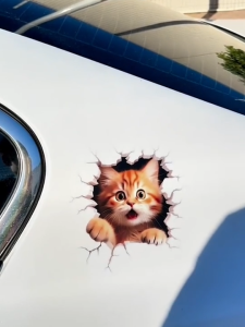 สติ๊กเกอร์แต่ง 3D สติกเกอร์ติดรถ แมว สเตอริโอ Cat สติกเกอร์น่ารัก แปะผนัง แต่งรถ ห้องน้ำ ห้องนอน สติ๊กเกอร์