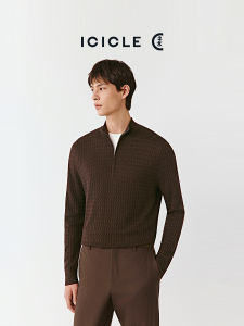 ICICLE | Mens Winter Wool Silk Blend High Neck Half Placket Sweater