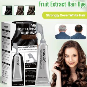 Fruit Extract Hair Dye Non-Irritating Plant Foam Hair Dye Nourishing Long-Lasting For Grey Coverage