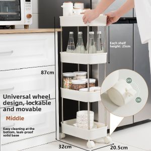 Kitchen Trash Can Home Use with Lid Mobile Double Layer No Bending High Large Size Wet And Dry Separation Storage Rack