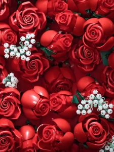 Romantic Bouquet Of Roses Flower 10328 Compatible 800+PCS Artificial Flowers Plant Decoration Assemble Bricks Toys For Gifts
