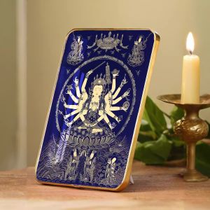 High Definition Decorative Painting: Manjushri & Avalokiteshvara Buddha Mother Tangka Wall Art Rectangular Density Board Frame