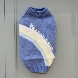 New Ins Dog Clothes Autumn Winter Thickened Rainbow Sweater Cotton Fleece Teddy Bichon Schnauzer French Bulldog Clothes