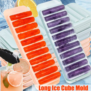 Household Ice Cube Mold with Lid 11 Grid Long Stick Silicone Ice Maker Reusable Popsicle Tray Mold Suitable for Bar Kitchen Tools