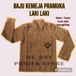 BAJU KEMEJA PRAMUKA LAKI LAKI TERLARIS LENGAN PANJANG TWIST LICIN