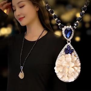 South Korea Swan Nursing Clothes Necklace Accessories Pendant Crystal Sweater Chain Long Wild Autumn and Winter Women